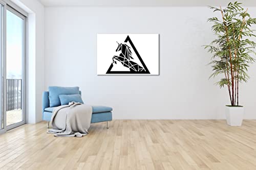 Licorne polygone deyoli tableau sépia format 90x60cm décoration murale toile