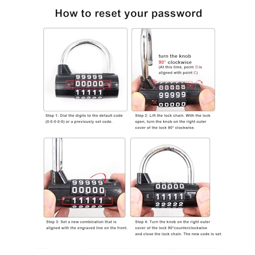EYLM Serrature a Combinazione 5 Cifre Lucchetto