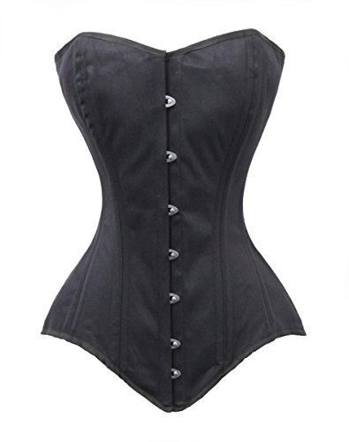 luvsecretlingerie Heavy Duty 26 Double Steel Boned Waist Training Cotton Longline Overbust Tight Shaper Corset