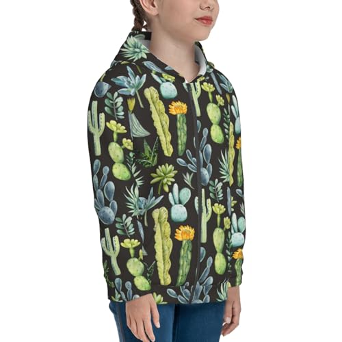 Succulent Kid Hoodies Boys Zip Up Sweatshirts Girls Pullover with Pocket4