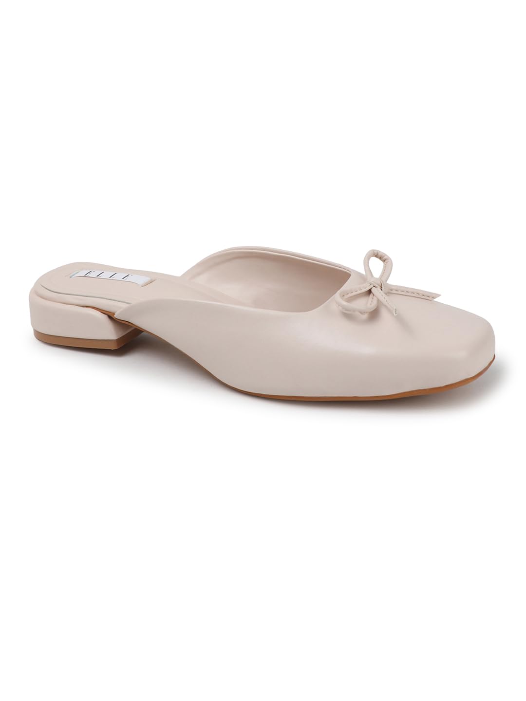Women's Classic Bow Detail Square Toe Mule Shoes-image-7