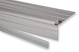 Trepsa Treppenkantenprofil Profil 1 mit Abschluss-Clip | Aluminium eloxiert (900 mm, Silber)