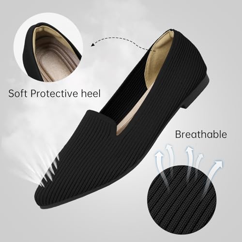 Women's Flats Shoes Pointed Toe Knit Washable Ballet Comfortable Dressy Work Flat3