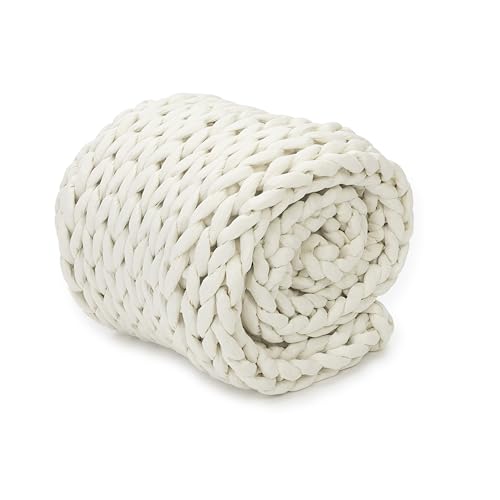 Nuzzie Chunky Knit Blanket - Breathable, Cooling, Hand Made Knit Throw Blanket for Sleep - Machine...