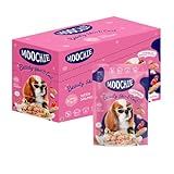MOOCHIE Wet Salmon Dog Food - Skin and Coat - Grain Free Wet Dog Food - Made with Salmon, Vegetables, Coconut Oil - No Added Preservatives or Artifical Flavoring - for Small Breeds - 12 x 85g Pouch