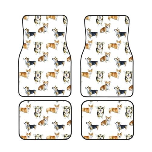 Alfombrillas para coche de neopreno antideslizante con divertido estampado de perro corgi