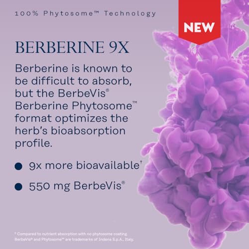 Image of SOLARAY Berberine Phytosome - 9X Absorption and Easy-to-Digest - Standardized to 30% Berberine HCl - Vegan, Made Without Soy - 60-Day Guarantee - 30 Servings, 30 VegCaps