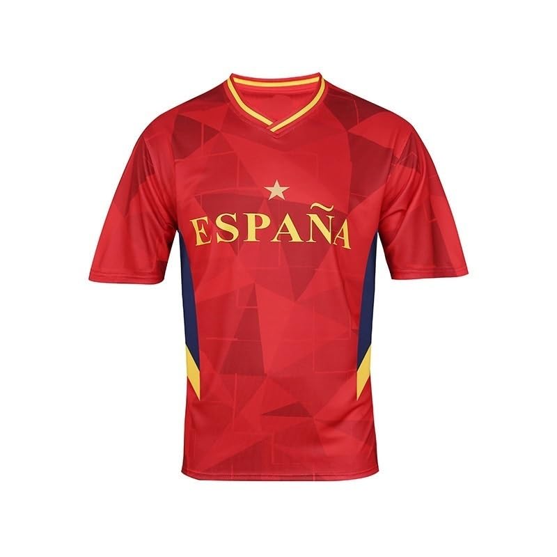 Solastride 2026 Men's Football Jersey National Team Home Jersey Fan Version Soccer Jersey Supports Multiple Teams in Europe/America/Asia/Africa(Spain,XL)