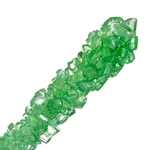 Green Rock Candy Crystal Sticks - Lime Flavored - 12 Indiv. Wrapped #TOP3