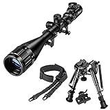 CVLIFE Hunting Rifle Scope 6-24x50 AOE Red and Green Illuminated Gun Scope with 6-9 Inches Bipod...