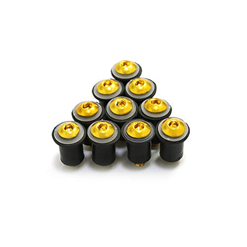 COPART M5 15mm Fairing Bolt Kit Screws Nuts Washers Mounting Kits for Motorcycle Windshield Windscreen Body Work,Yellow