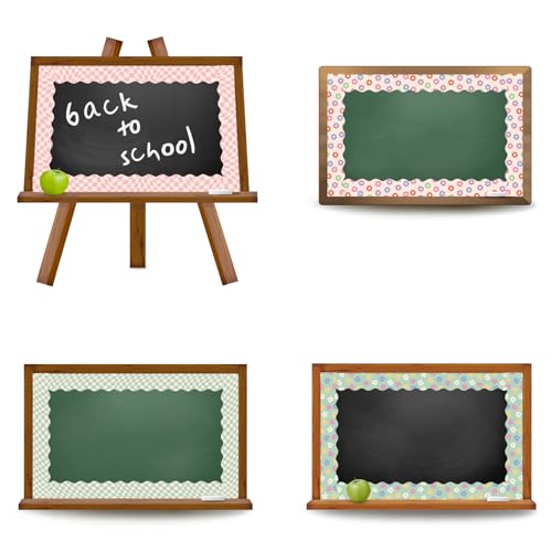 Image of Whaline 196.8 Ft Pastel Boho Bulletin Board Borders Daisy Flower Checkered Groovy Die-Cut Rolled Board Trim for Back to School Classroom Office Chalkboard, 6 Rolls