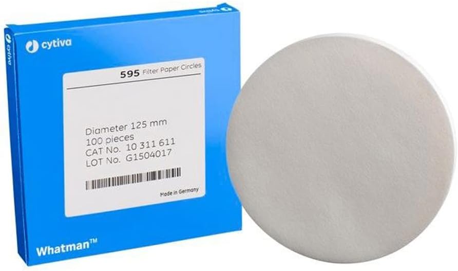 Whatman 10311612 Quantitative Filter Paper Circles, 4-7 Micron, Grade 595, 150mm Diameter (Pack of 100)