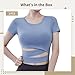 Women'S Short Sleeve Athletic Tops, Crossover Waist, Xxl, Breathable Nylon-Spandex, Ideal For All Sports