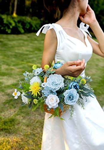 Serra Flora Artificial Flowers Combo Peony 35pcs Silk Roses Mix Fake Flowers for DIY Wedding Bouquets Combo Gradual Change Centerpieces Arrangements Party Bridal Baby Shower Home Decorations - Thumbnail 4