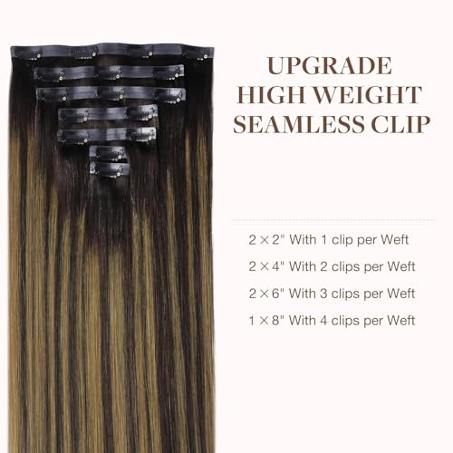 Image of GOO GOO Seamless Clip in Hair Extensions Real Human Hair Remy Extensions
