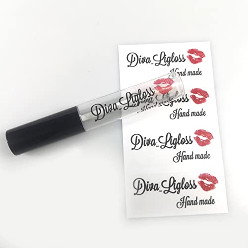 Customized 100 Pack Clear Sticker Labels for Lip Gloss Lipstick DIY Personalized Lipstick Labels Cosmetic Labels (48x17mm)