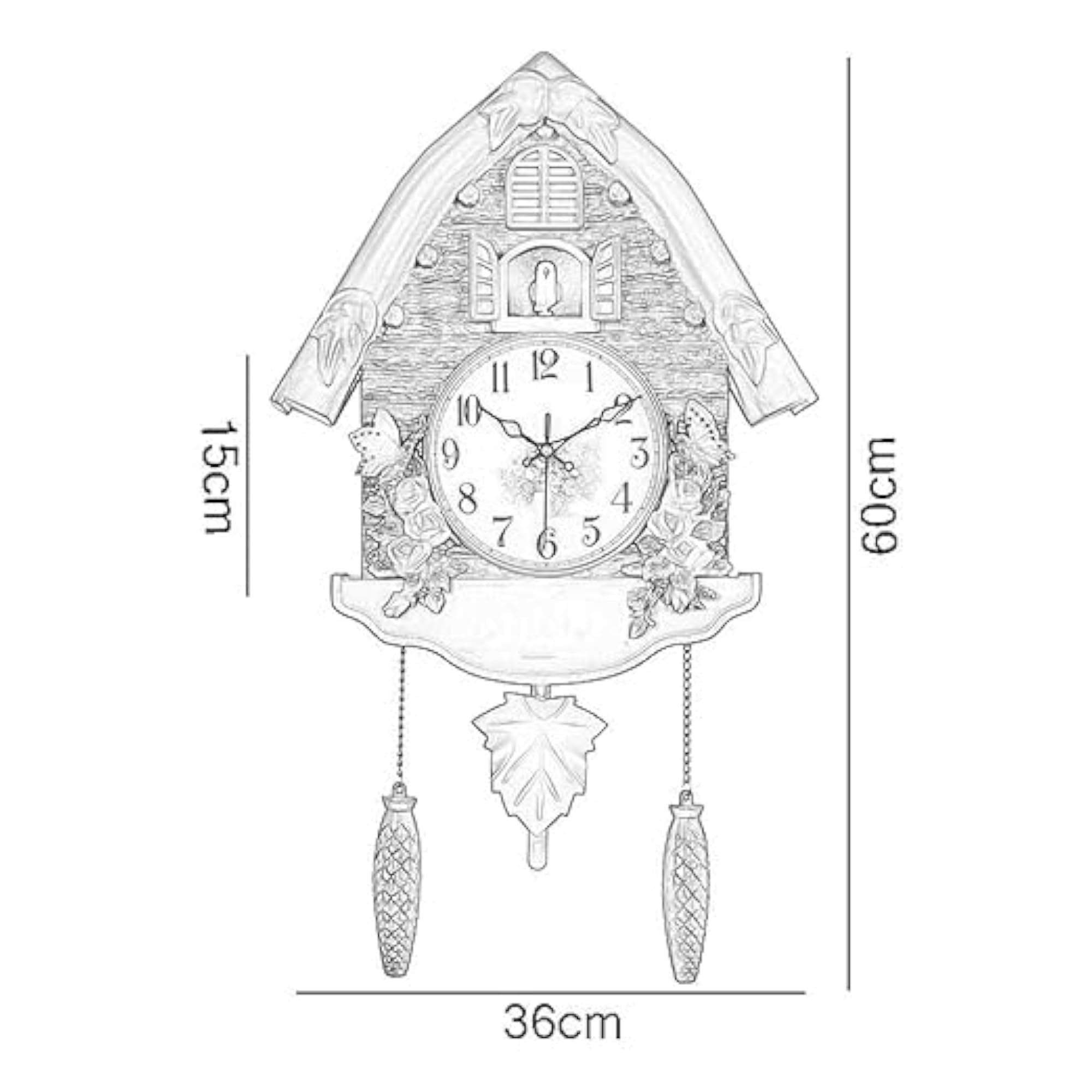 Cuckoo Bird Alarm Wall Clock for Living Room