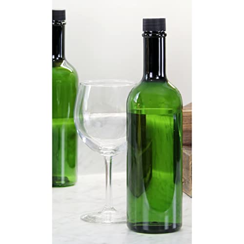 Cornucopia Brands Plastic Wine Bottles (10-Pack, Green); Empty Bordeaux-Style Wine Bottles With Screw Caps And Seals #TOP5