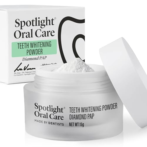 Spotlight Oral Care Teeth Whitening Powder - Made by Dentists | PAP+ Hydroxyapatite & Diamond Powder | Non-Abrasive & Enamel-Safe | Suitable for Sensitive Teeth & Dental Work | Instant Whitening