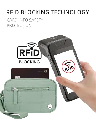 Image of WESTBRONCO Wristlet Wallets for Women - RFID Blocking Quilted Nylon Phone Wallet, Card Holder Purse for Travel & Everyday Use