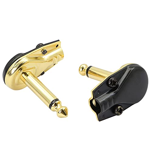Conector plano pancake 6.35mm ángulo 90° dorado 2 pcs miniatura 5