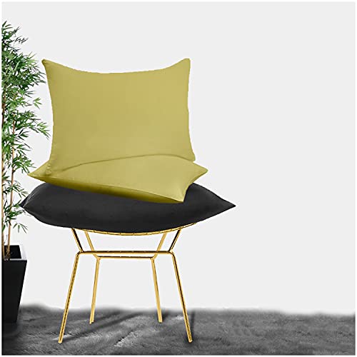 GC GAVENO CAVAILIA Lot de 2 taies d'oreiller Unies en Polycoton Ultra Doux et Facile d'entretien Vert 50 x 75 cm Cover