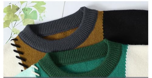 Mens Vintage Crew Neck Sweater Oversized Knitted Sweaters Thick Warm Pullover Harajuku Jumper3