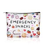 Emergency Snacks Makeup Bag for Women Men Snack Bag for Travel Storage Organizer Bags Snack Lover Birthday Christmas Gift for Women Men Emerency Bag for School Reusable Storage Bags