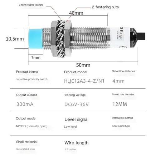 Interruptor de proximidad HLJ12A3-4-Z con blindaje impermeable M12 NPN 5