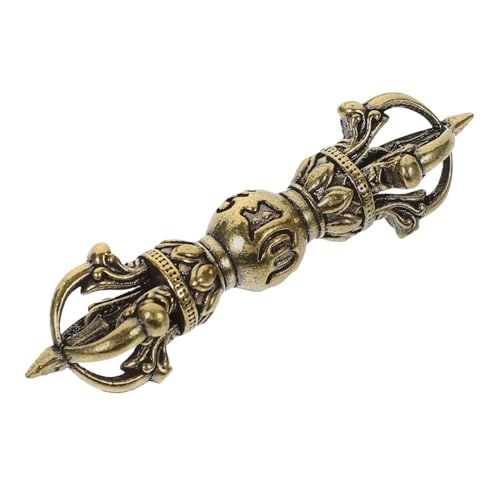 VILLCASE Ornamento Vajra in Ottone Vintage Pestello Tibetano Decorativo Buddhista Scultura Religiosa per Casa e Ufficio Elegante Collezione Antica