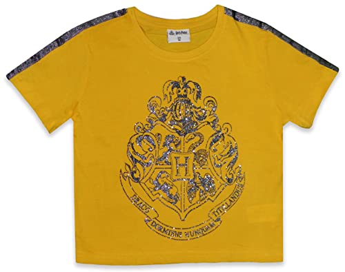 Image of Harry Potter Girls Cotton Cropped T Shirt (14 Years, Yellow)
