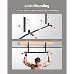 VEVOR Joist Mount Pull Up Bar, Ceiling Mounted Chin Up Bar for Home Gym, Multi-Grip Pull Ups, 42 in Width Multifunctional Training Station, Heavy Duty Steel Upper Body Workout Bars, 440 lbs Capacity - Image 5