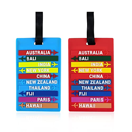 4 Pack Étiquettes De Bagages Pour Valises, Étiquette De Sac Voyage D Identification Valise Bagage En Silicone Avec Carte 4 Pack Étiquettes De Bagages Pour Valises, Étiquette De Sac Voyage D Identification Valise Bagage En Silicone Avec Carte