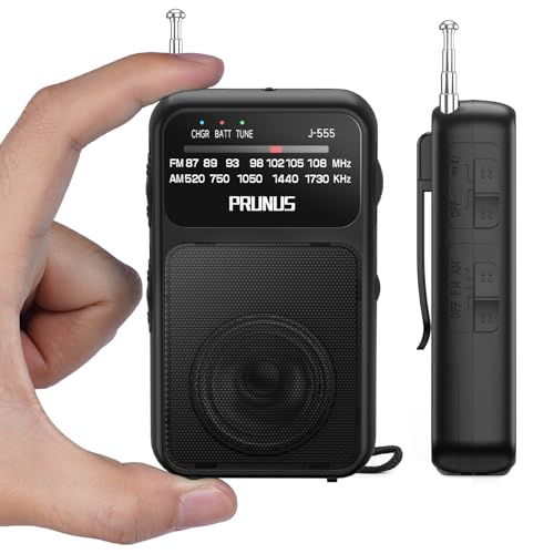 PRUNUS J-555 Pocket Radio AM FM USB-C Charging& Battery Operated, Excellent Reception& Clear Speaker...