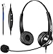 Telefon Headset RJ9 mit Mikrofon Noise Cancelling, Festnetztelefon Kopfhörer Binaural für Cisco 8811 7841 7942G 8841 8845 8851 8861 6851 Büro Call Center IP Telefone Plantronics M10 M22 Amplifier
