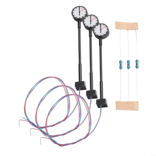 HO Scale 1:87 Platform Clock Lamp Model Railway Lights with Warm Yellow LED for Train Layout Accessories, 3-Pack - Image 4