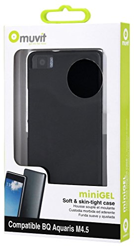 Muvit Minigel   Funda para bq Aquaris M4.5, color negro