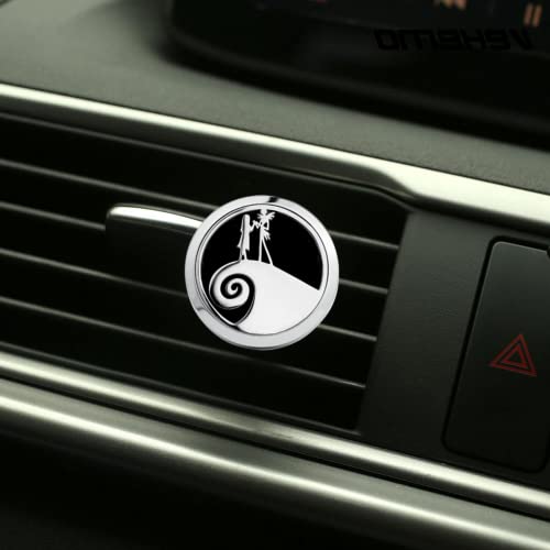 Soqojo Nightmare Before Jack Skellington And Sally Car Essential Oil Diffuser Vent Clip Automotive Air Fresheners Lockets Aromatherapy Jewelry (Jack Sally) #TOP3
