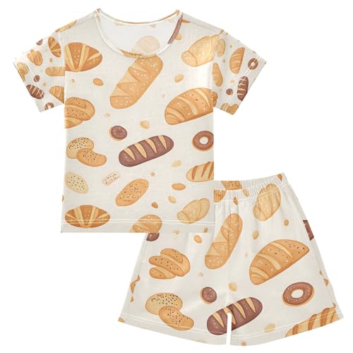 senya Various Types Of Bread Summer Pajamas Set Short Cotton Sleepwear 2 Piece