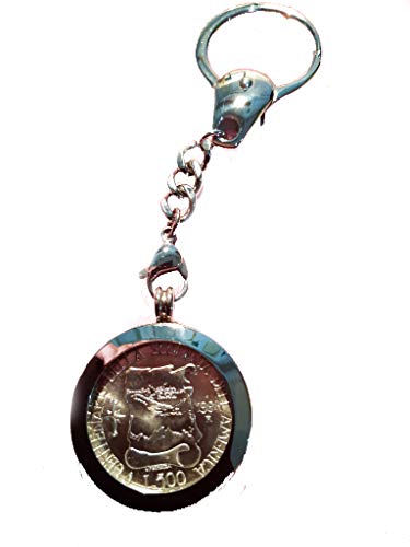 Moneda de plata conmemorativa encastrada en llavero joya para coleccionistas