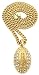 GWOOD Football Gold Color Iced Out Pendant with 24 Inch Long Cuban Link Necklace