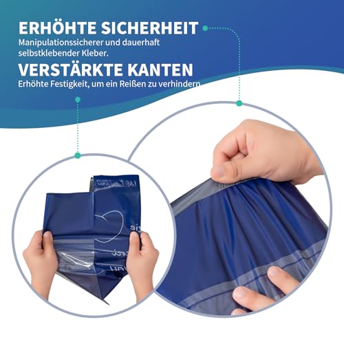 Wemk Versandtaschen, 30 Stück Versandtüten für Vinted, 30x45cm, Wasserdicht, Undurchsichtig, Abrasionsbeständig, Posttaschen, Logistik Verpackungen, Blau