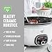 GreenLife 6QT Slow Cooker, Non-Toxic PFAS-Free Ceramic Nonstick Removable Interior Bowl, Programmable, Family Friendly, Keep Warm, Stovetop & Oven Safe, Dishwasher Safe Parts, Timer, Glass Lid, White