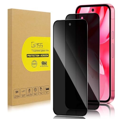 Lokyoo 2 Stück Sichtschutz Full Screen für Google Pixel 9a Anti-Spy Panzer Schutz Glas Folie Schutzfolie Frei von Kratze Displayschutz Hat Keinen Einfluss auf die Hülle