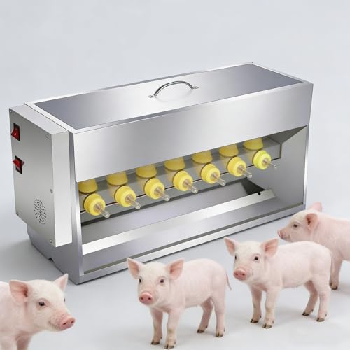 Automatic Stainless Steel Piglet Milk Feeder 15/20L, 10/14 Nipple with Sound & Auto Stirring - Labor-Saving, Even Growth for Piglets & Lambs, 14 Nipples Included