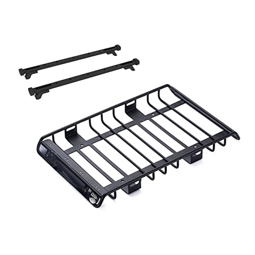 Qklyxr Metal Luggage Carrier Roof Rack With Fixing Rail, for Traxxas, TRX4 TRX6, for Axial, SCX10 III 90046 AXI03007 1/10 RC Crawler Roof Rack