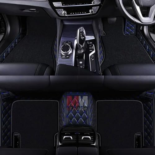 Image of Mr Mattie 7D Car Floor Mat Compatible with Ford Ecosport (2017-2025), Black /Blue