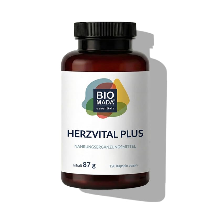 HerzVital PLUS 120 Kapseln Mikronährstoffe Vitamine Mineralstoffe Pflanzenstoffe Coenzym Q10 L-Carnitin - Glutenfrei Laktosefrei Vegetarisch