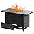 Walsunny 43 inch Outdoor Propane Fire Pit 50,000 BTU Gas Fire Pit Table with Lid, Glass Wind Guard, Waterproof Cover, Rectangle Gas Firepit Table for Garden/Patio, CSA Certification